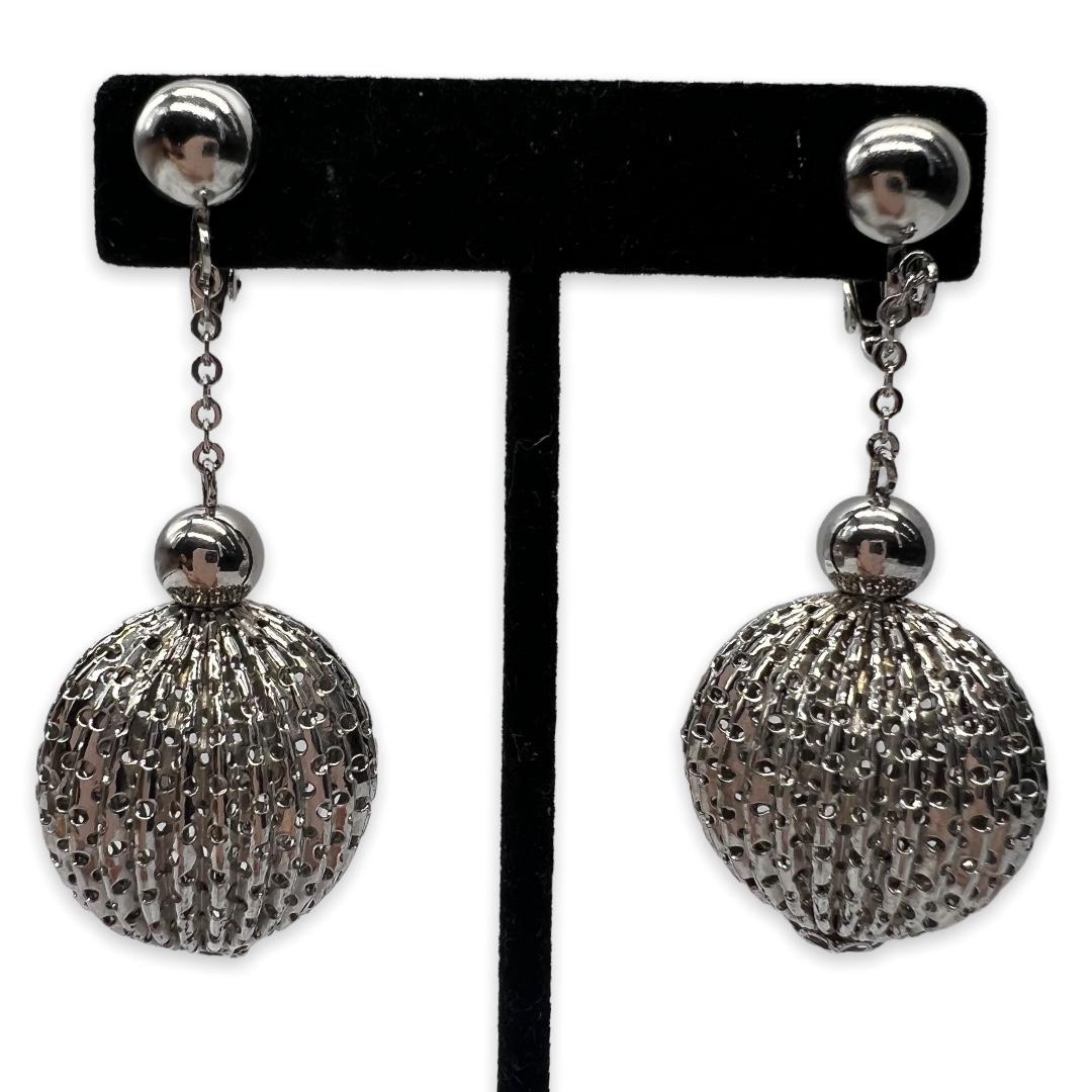 Fifties Pierced Ball Drop Clip-On Earrings