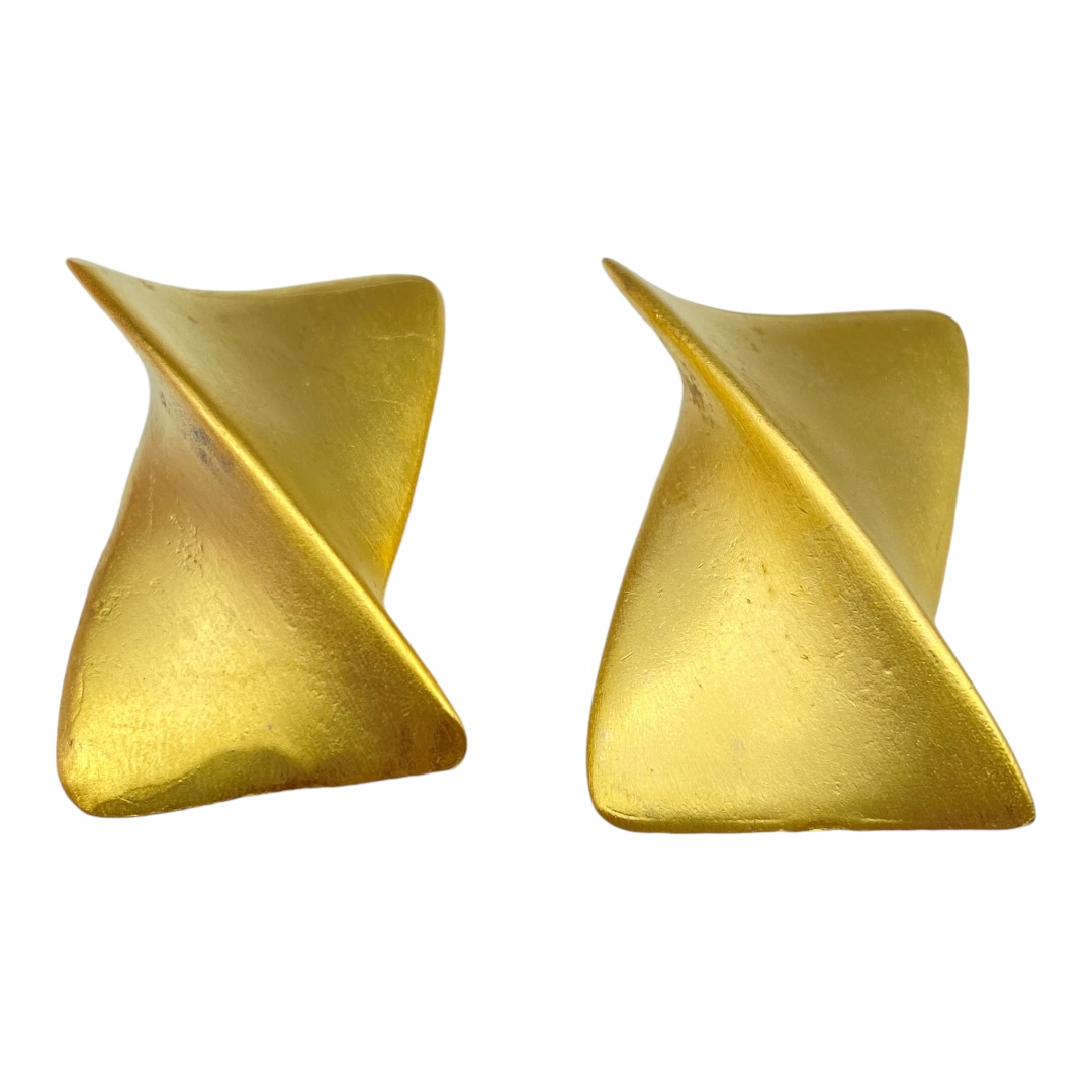 Daring Matte-Gold Outsized Earrings