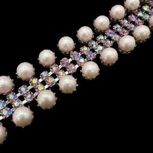 Charming Pink Aurora Borealis Imitation Pearl Bracelet